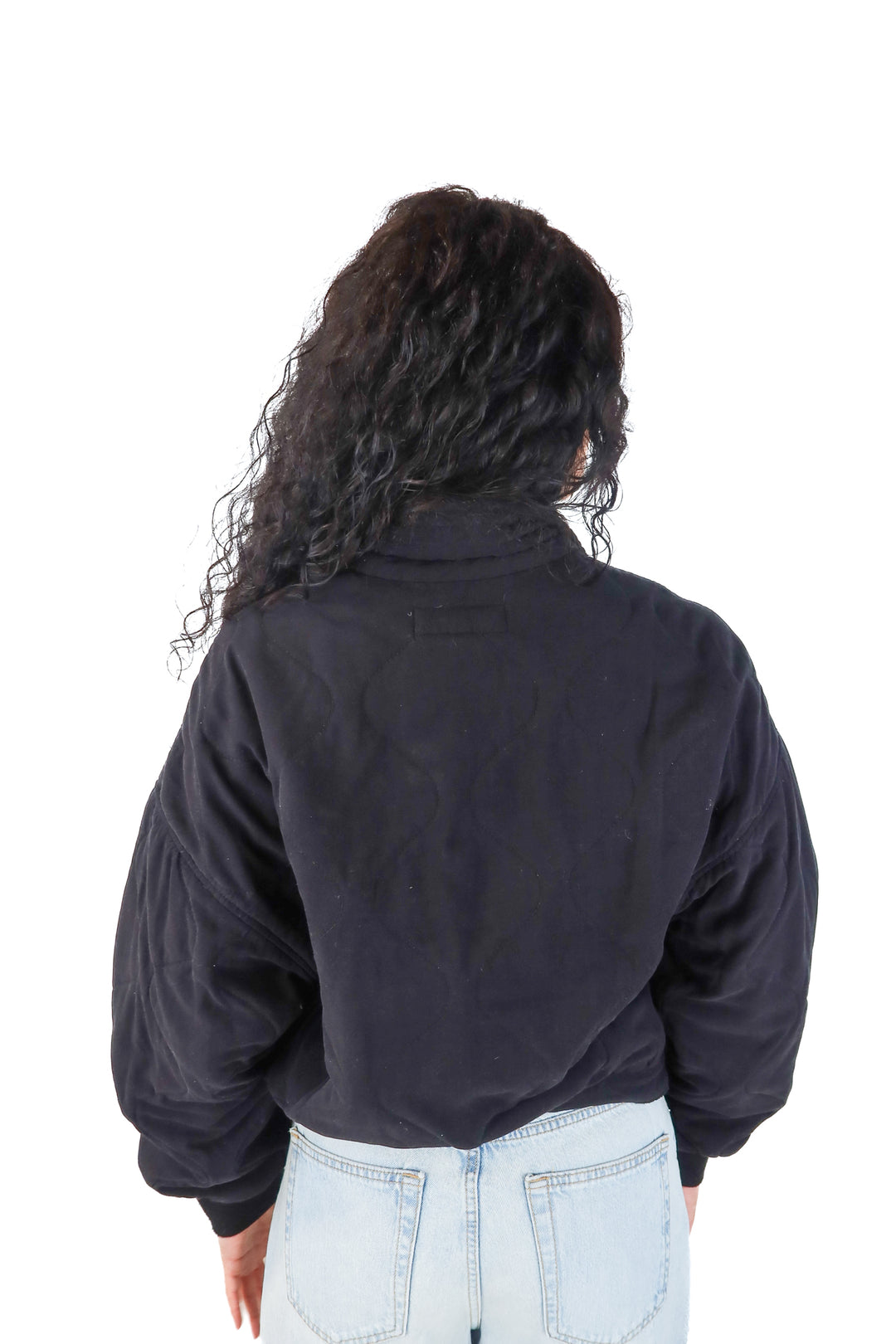 blank nyc black quilted bomber jacket (xs; retail $148)