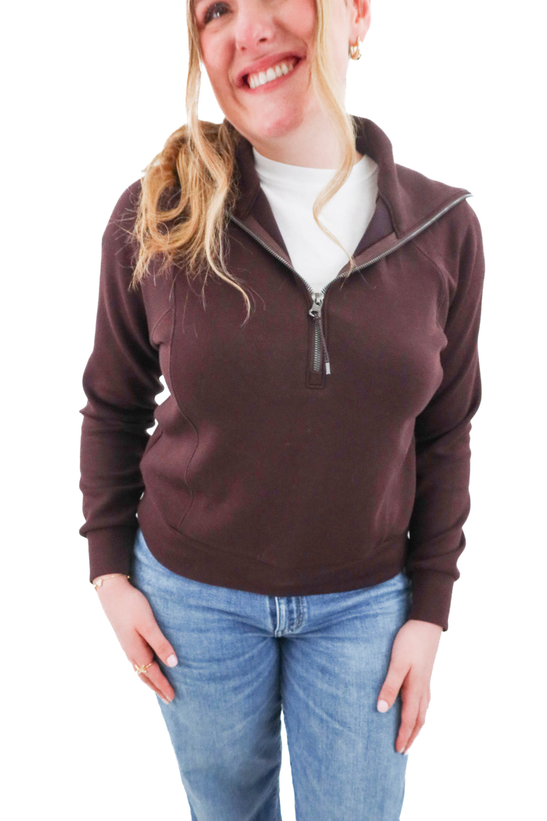 spanx brown pullover (s); retail $128