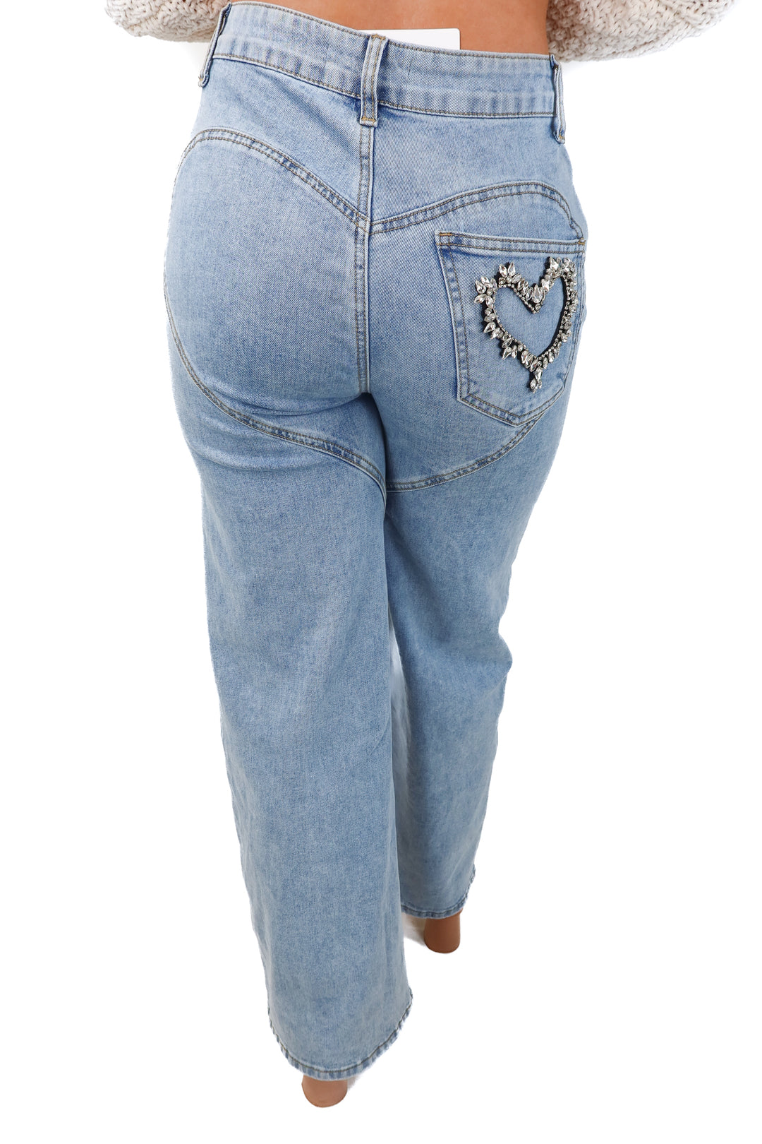 blue b rhinestone cut out jeans (s; retail $98)