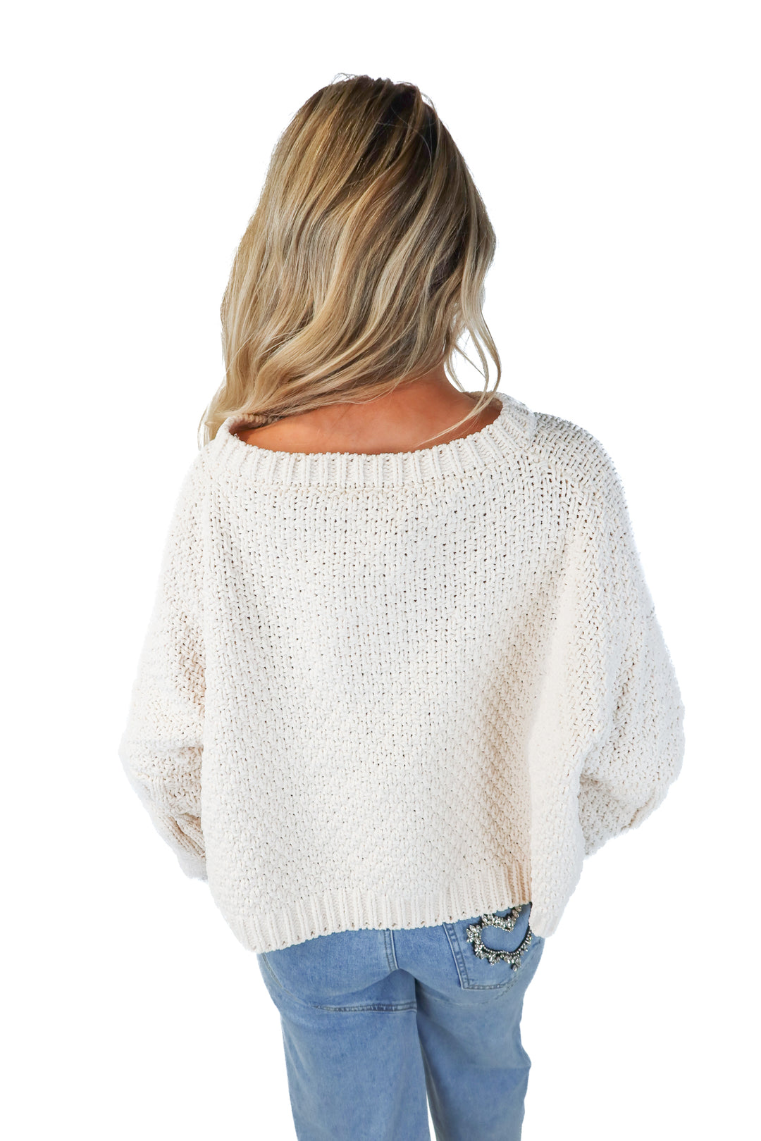 sadie & sage cream cable knit sweater (m; retail $95)