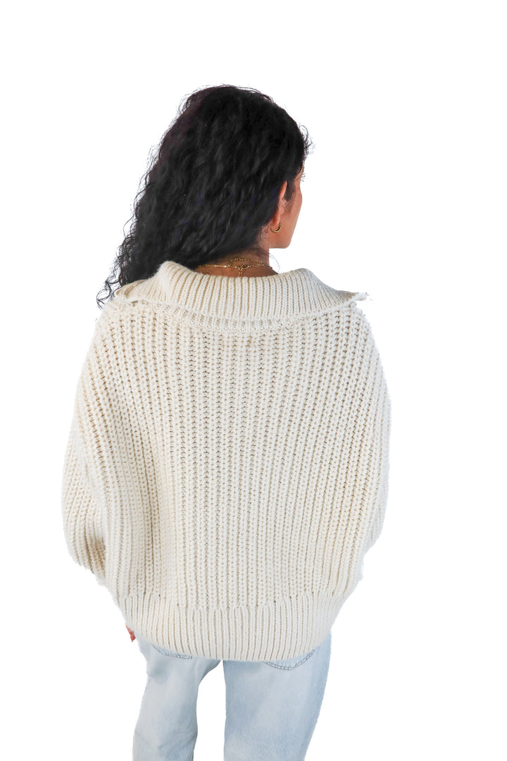 h&m chunky cable knit quarter zip (XXL)