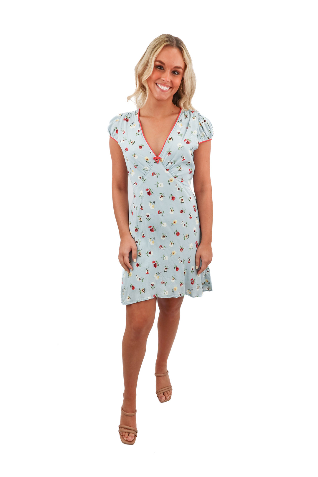 Gap blue floral print mini dress (4)