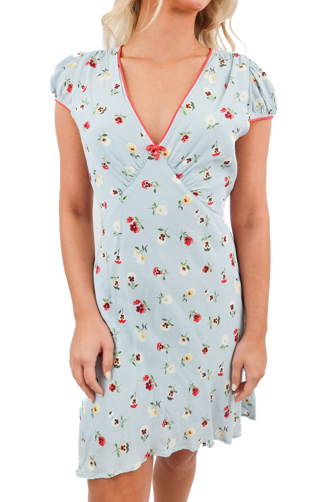 Gap blue floral print mini dress (4)