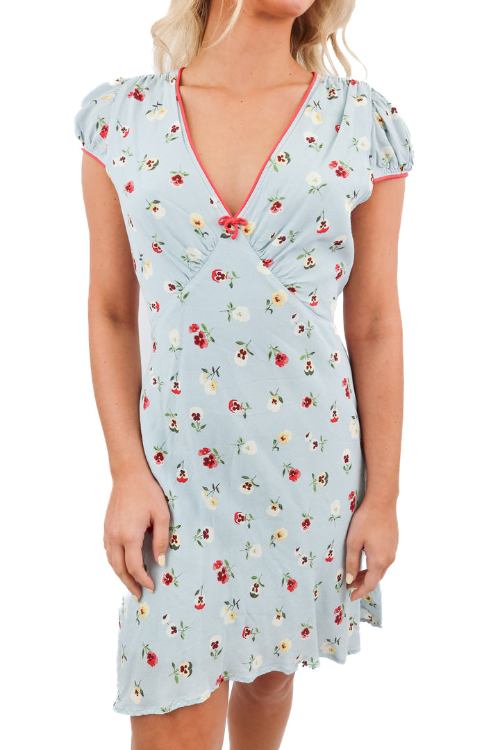 Gap blue floral print mini dress (4)
