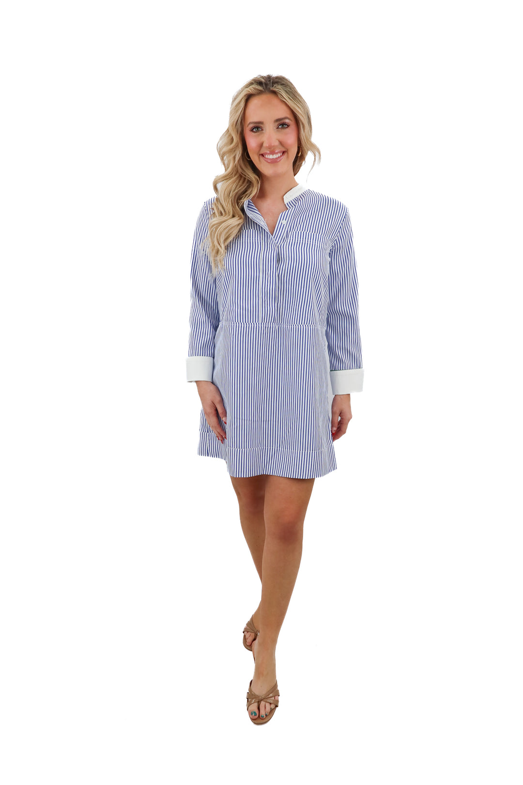 pomander blue striped dress (s; retail $168)