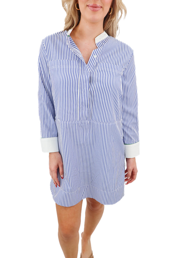 pomander blue striped dress (s; retail $168)