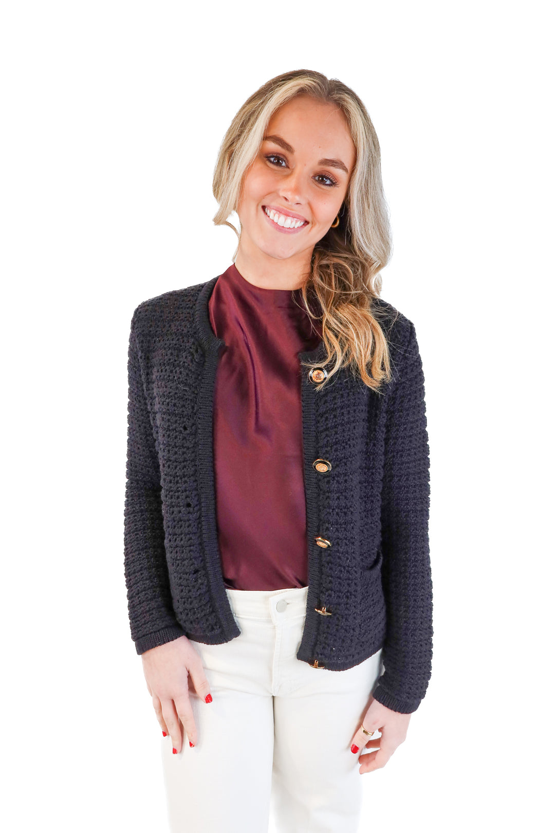Vici black knit cardigan (s; retail $74)