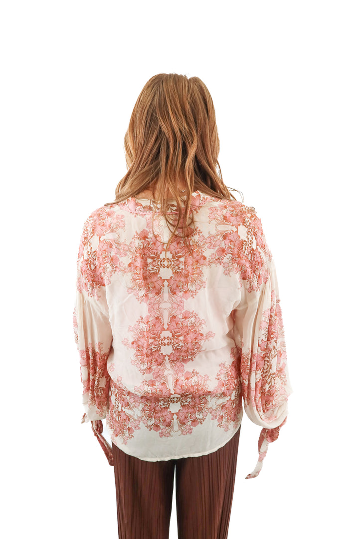 forever that girl pink floral blouse (s; retail $138)