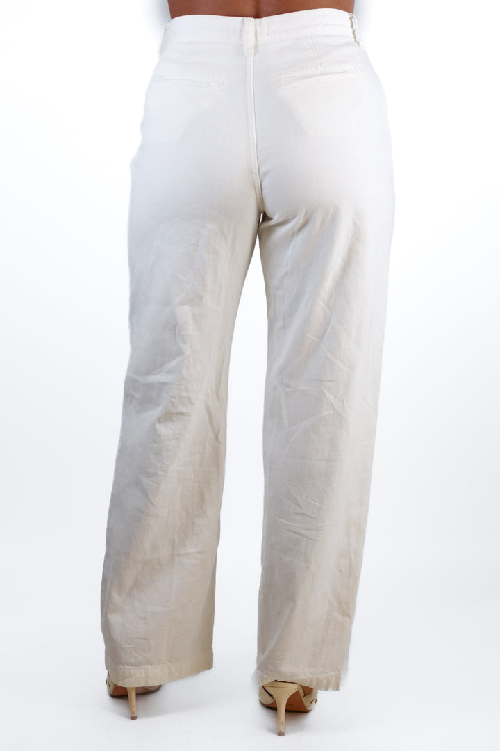 Madewell white wide-leg straight jean (26; retail $148)