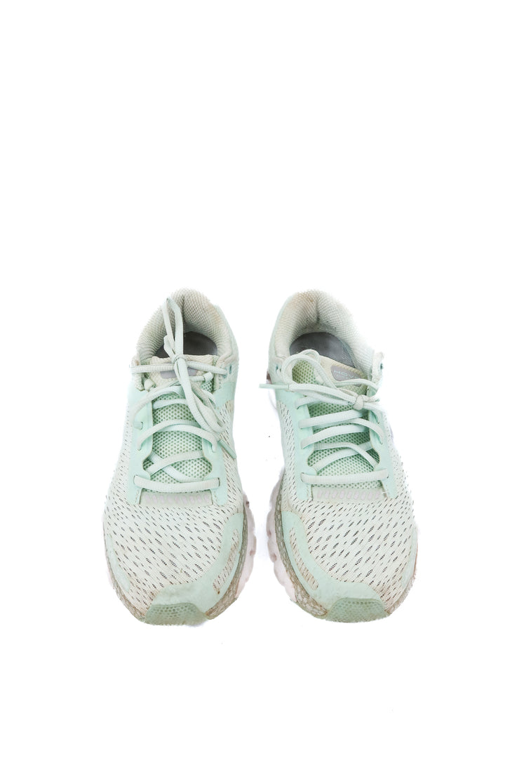 under armour mint green knit running shoes (9; retail $119)