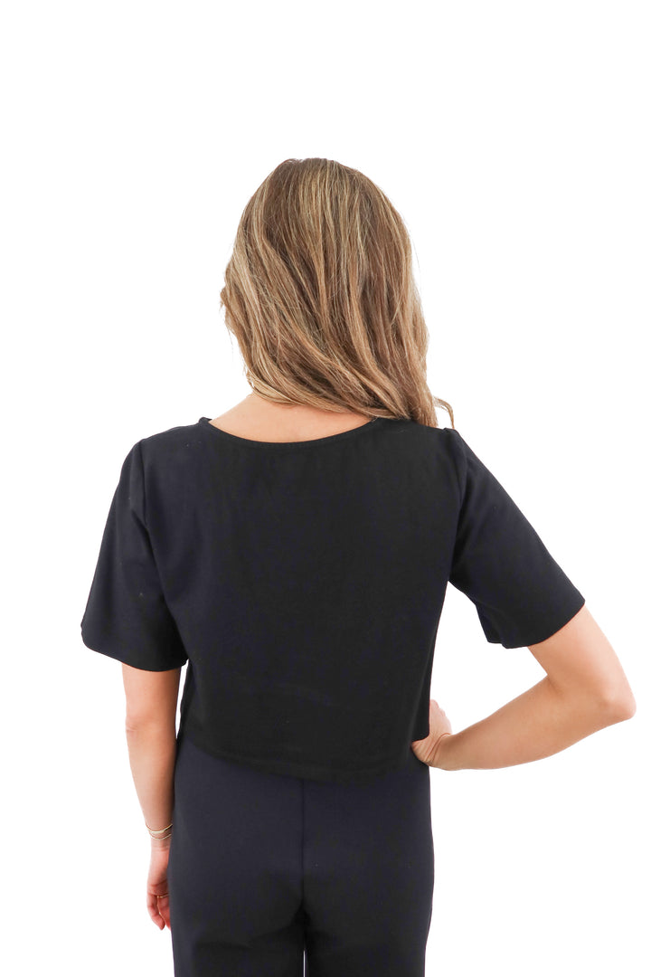 ripley rader black short sleeve top (4; retail $118)