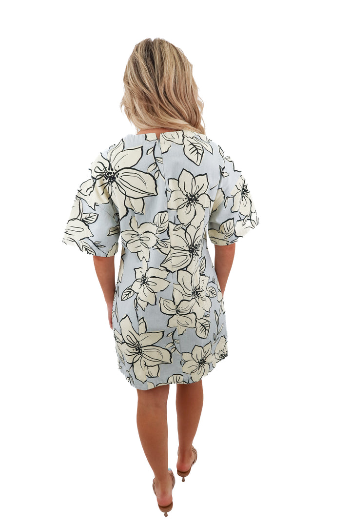 dhruv kapoor denim floral dress (m; retail $168)
