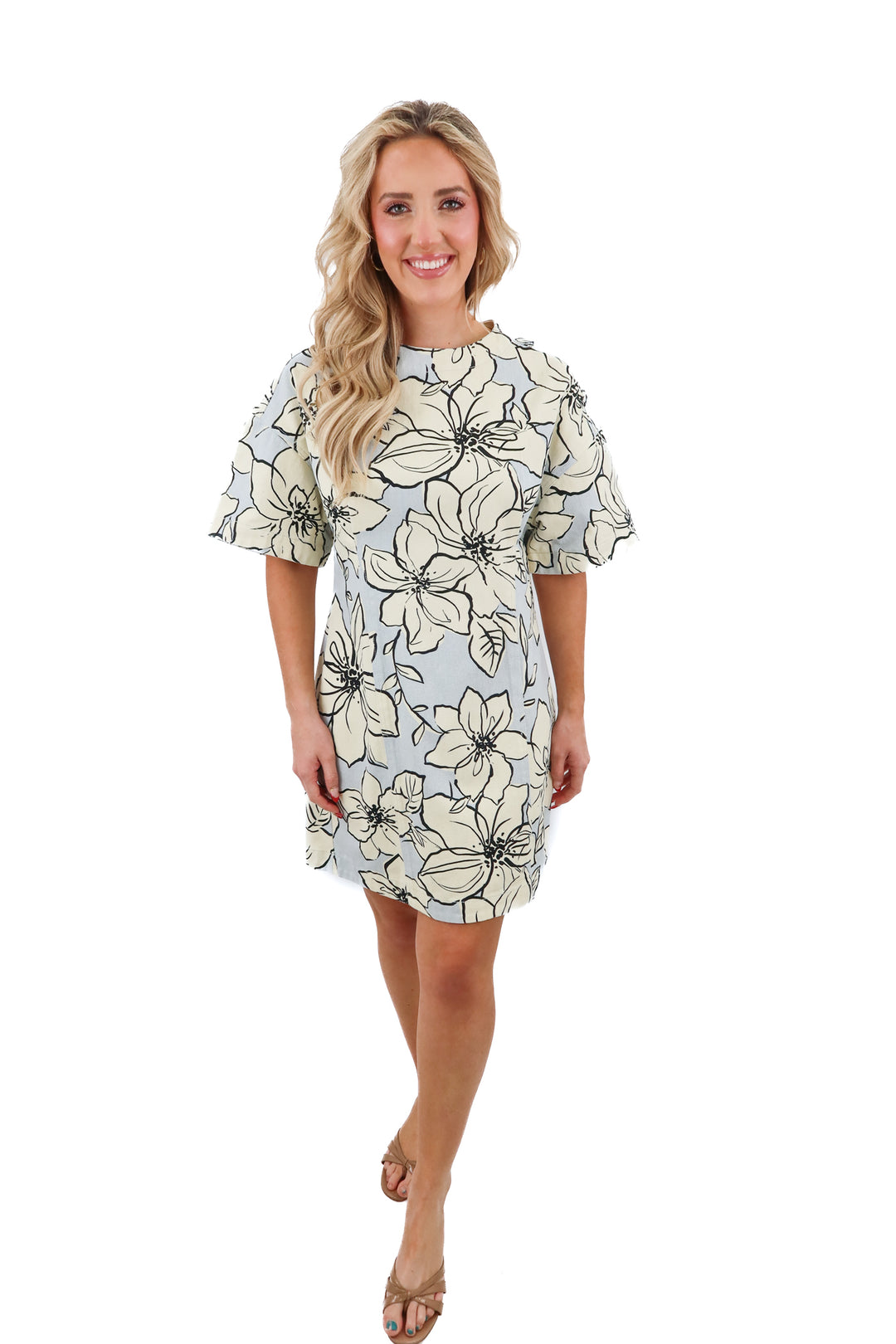 dhruv kapoor denim floral dress (m; retail $168)