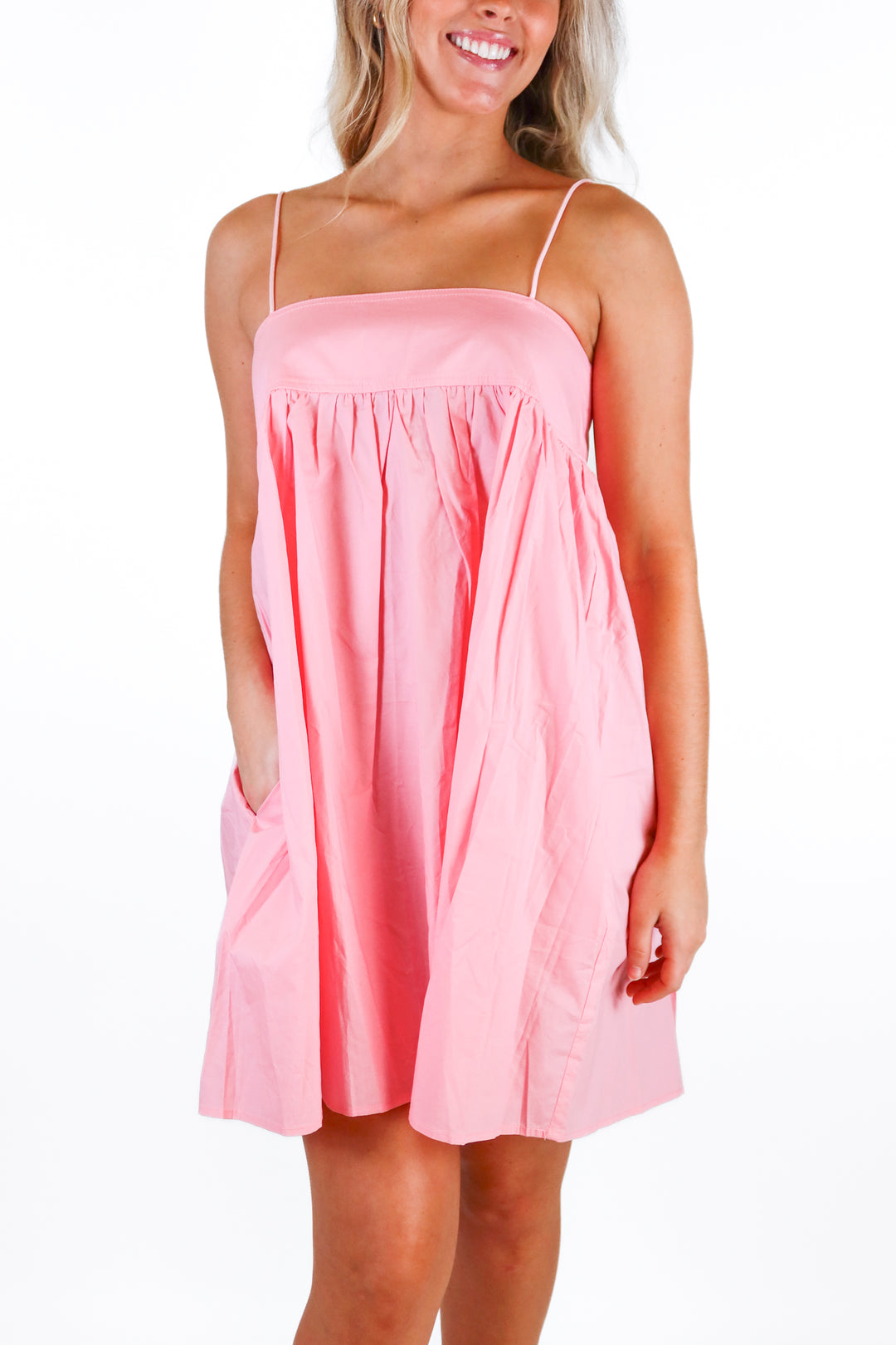 sndys pink babydoll dress NWT (xs; retail $99)