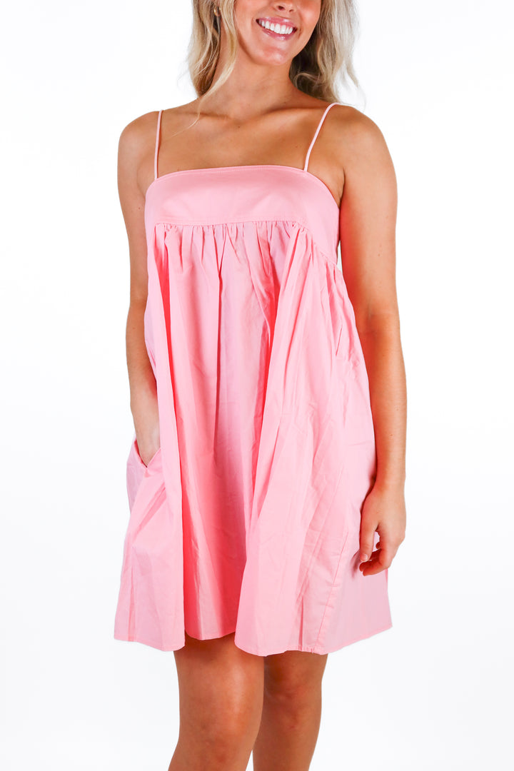 sndys pink babydoll dress NWT (xs; retail $99)