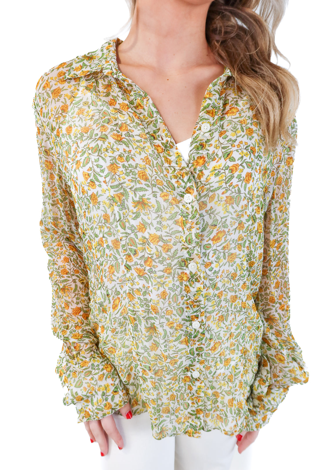 J. Crew Sheer Floral Blouse (8)