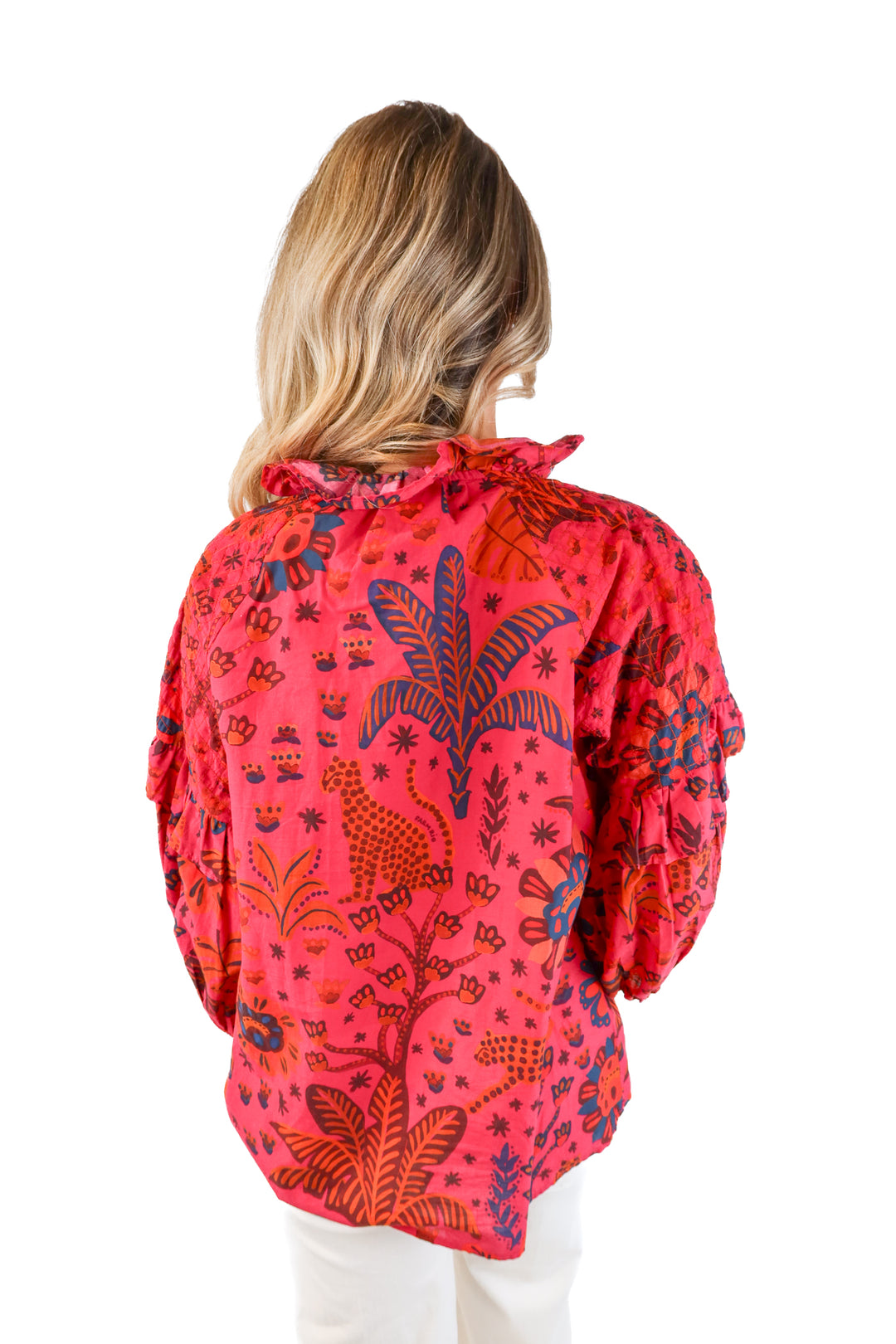 Farm Rio Cheetah Print Blouse (M; retail $170)