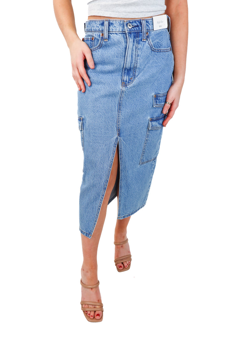 abercrombie & fitch cargo denim skirt NWT (26; retails $80)