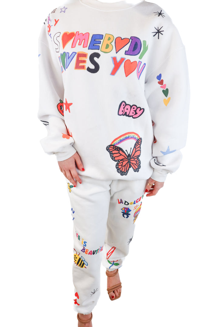 Mayfair Group "Somebody loves you" sweatsuit (S/M; retail $250)