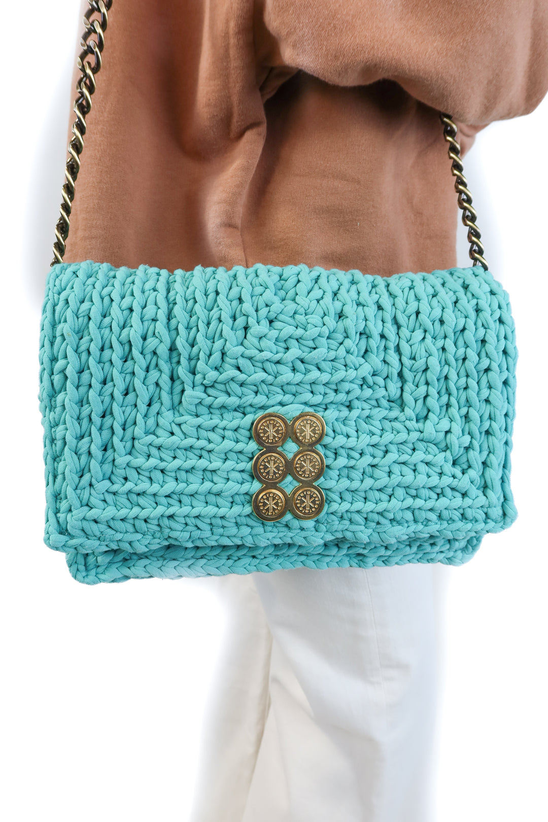 Kooreloo blue knitted bag NWT (retail $425)