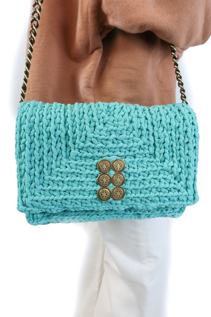Kooreloo blue knitted bag NWT (retail $425)