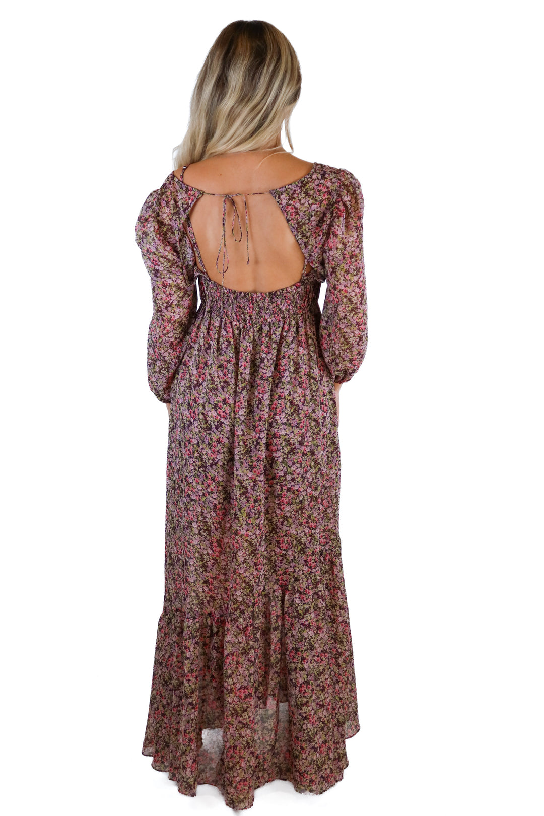 For Love & Lemons purple/green floral dress (S; retail $298)