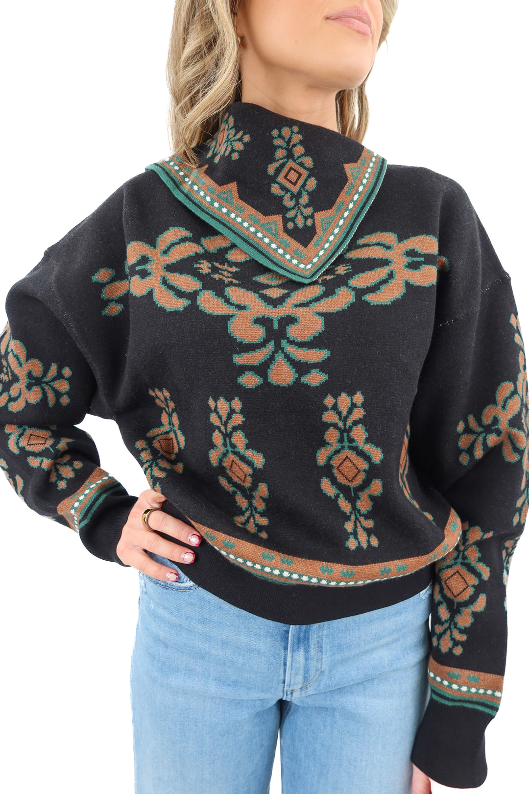 thml overlay printed sweater NWT (s; retail $92)