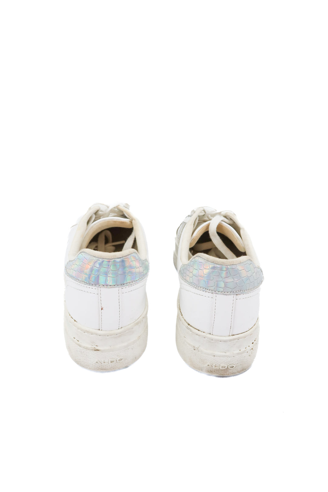 aldo white platform shoes w/ iridescent stripe (8.5; retail $99)