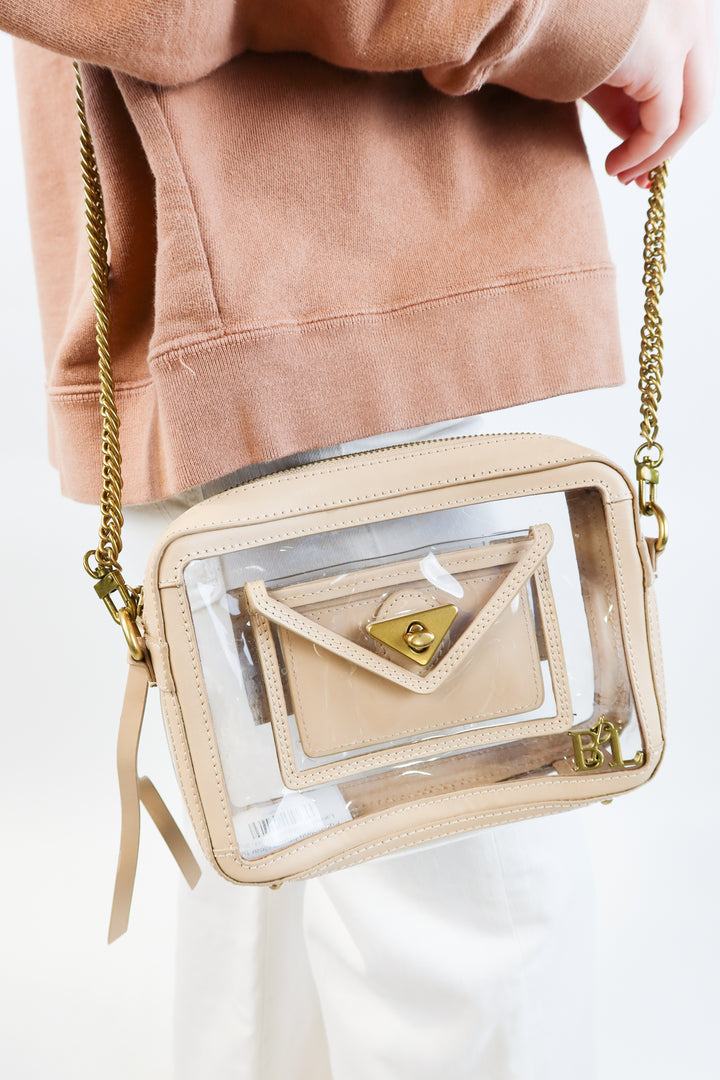Purseption tan clear bag (retail $172)