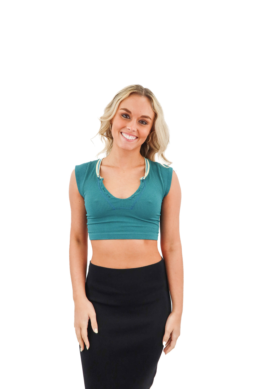out from under green crop top (XS/S)