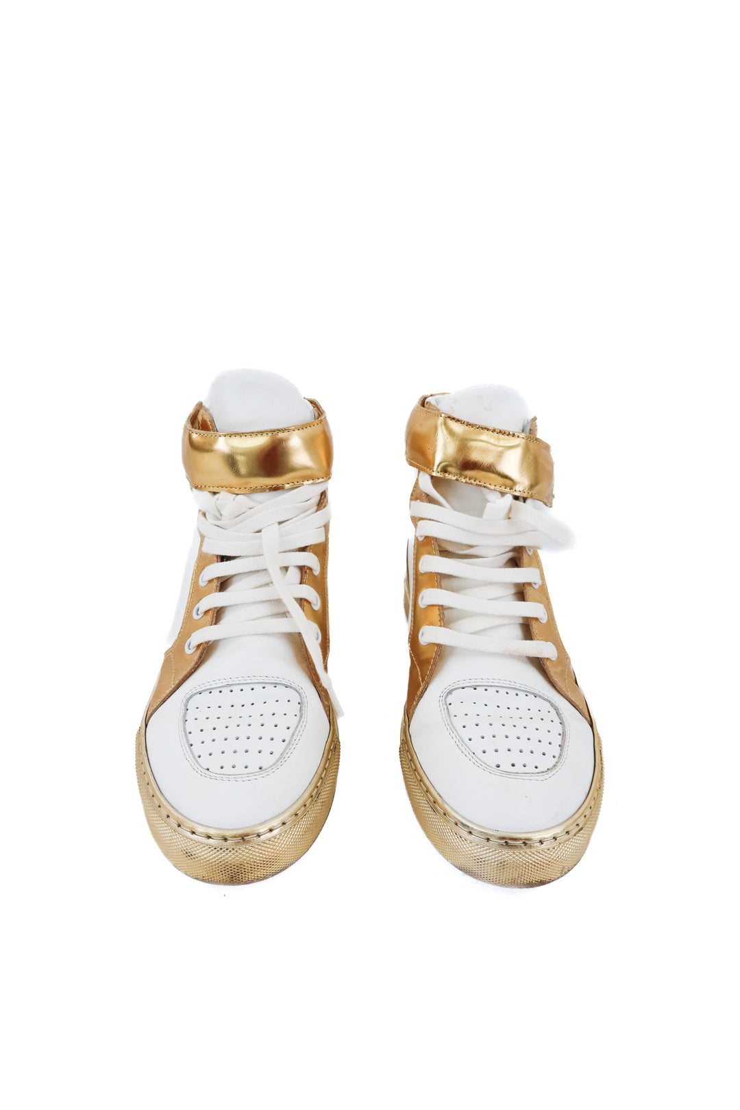 fk normal white/gold sneakers (8.5)