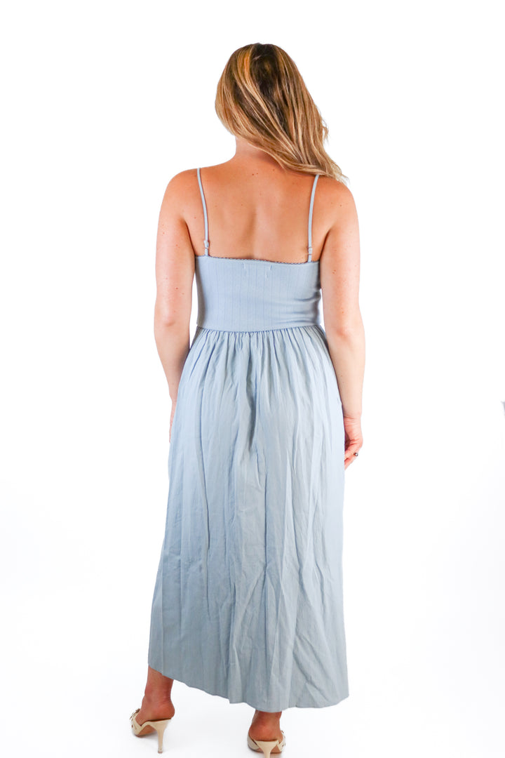 Christy Dawn light blue midi dress (S; retail $368)