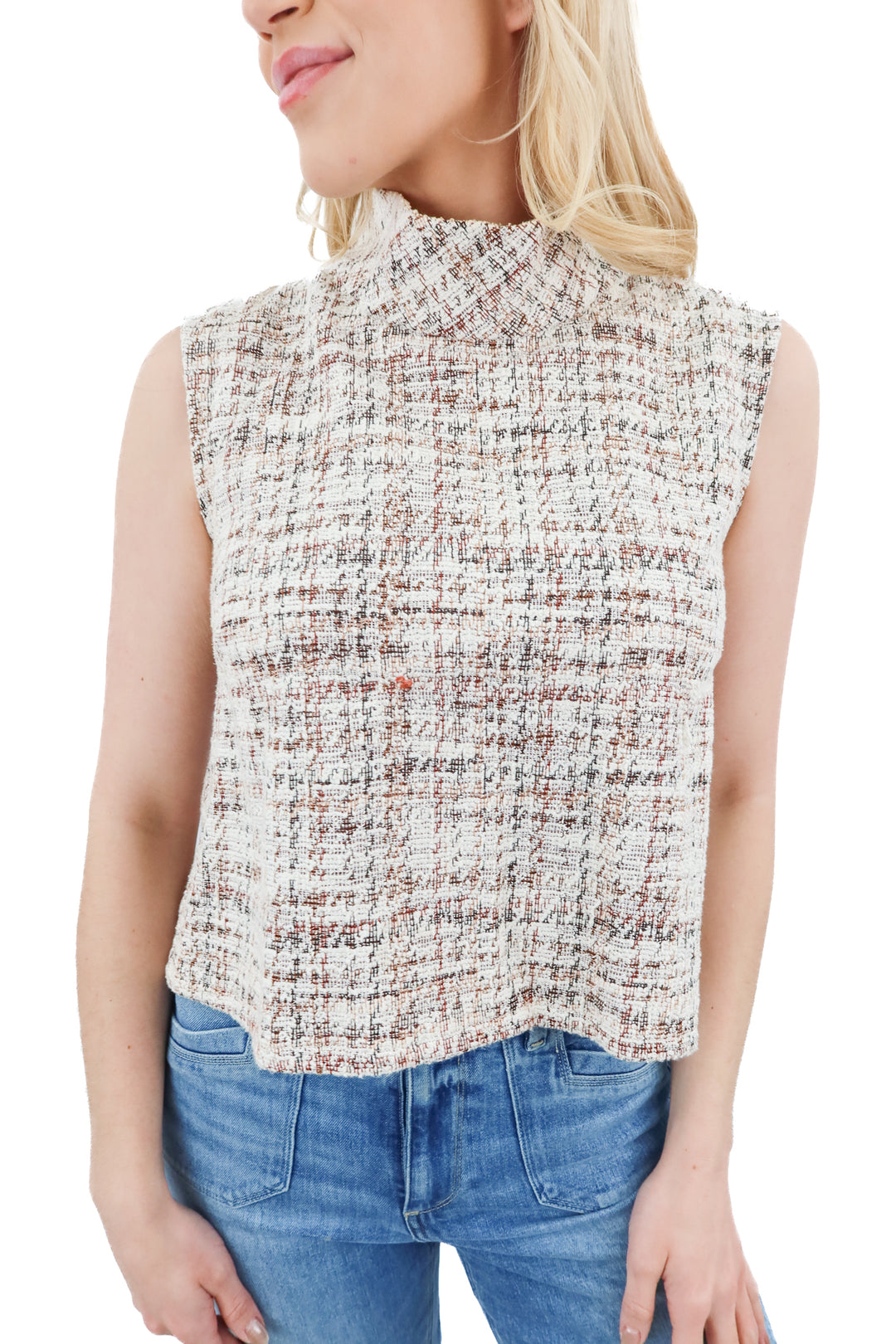 buru neutral tweed top (s; retail $138)
