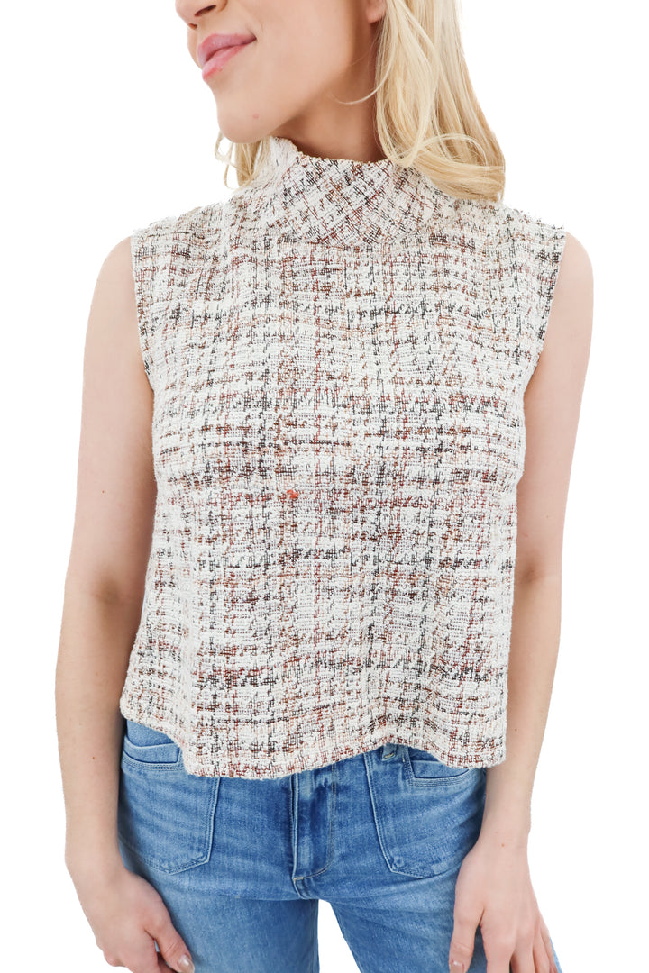 buru neutral tweed top (s; retail $138)