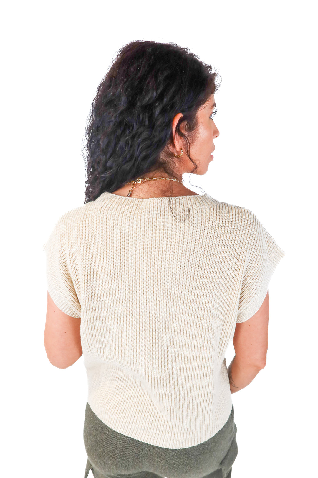 oberlov beige knit tshirt (s)
