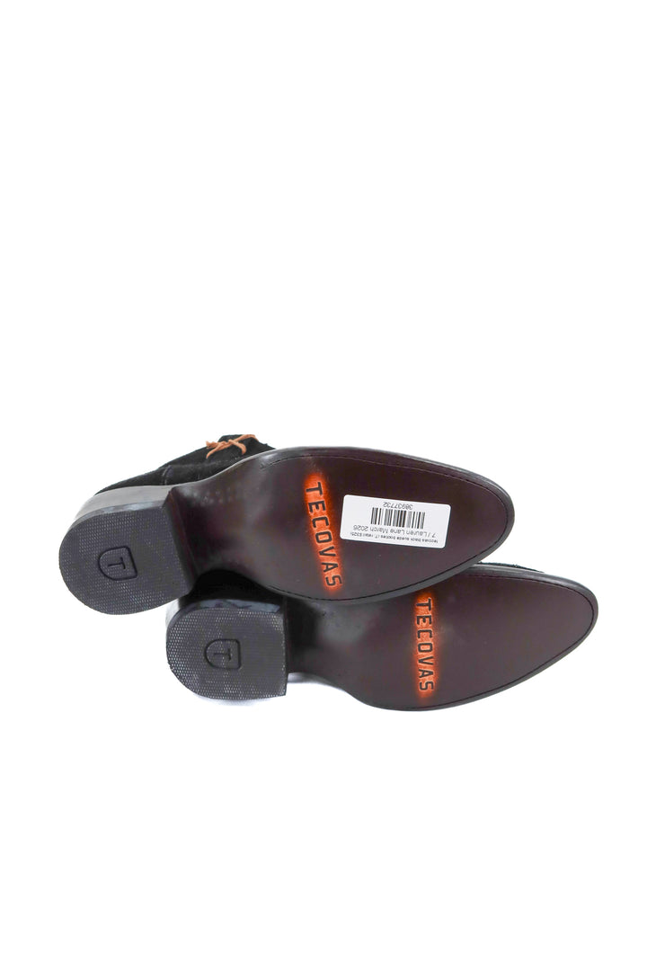 tecovas black suede booties (7; retail $325)