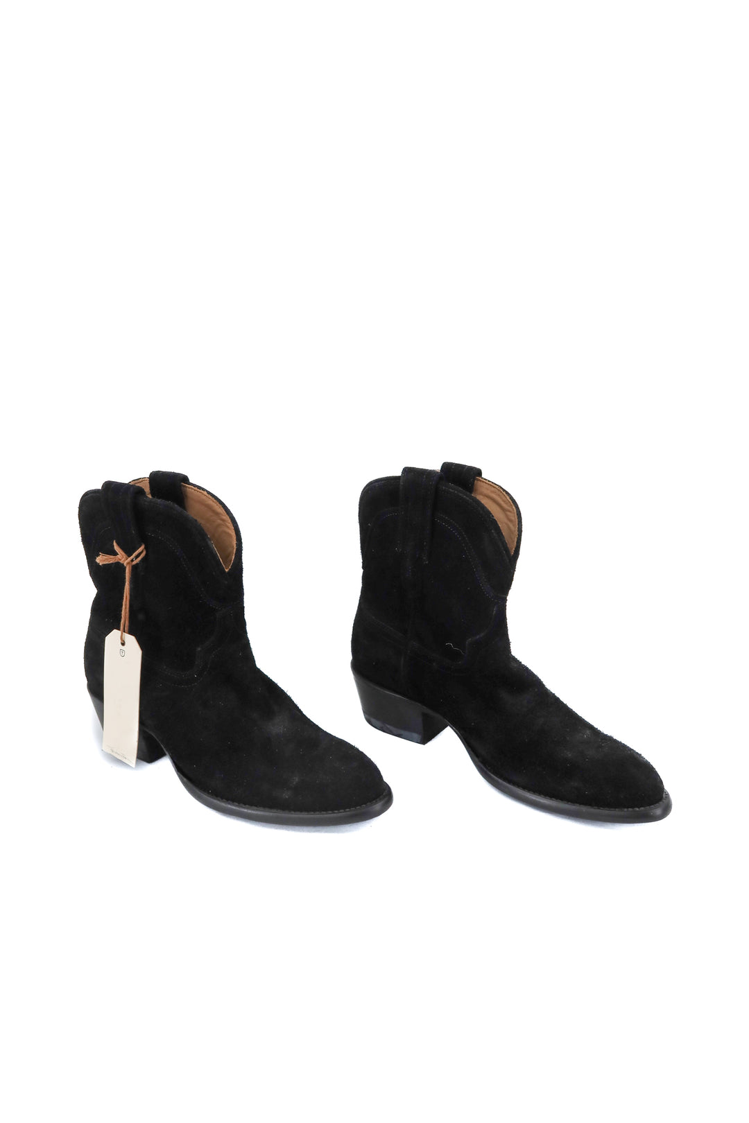 tecovas black suede booties (7; retail $325)