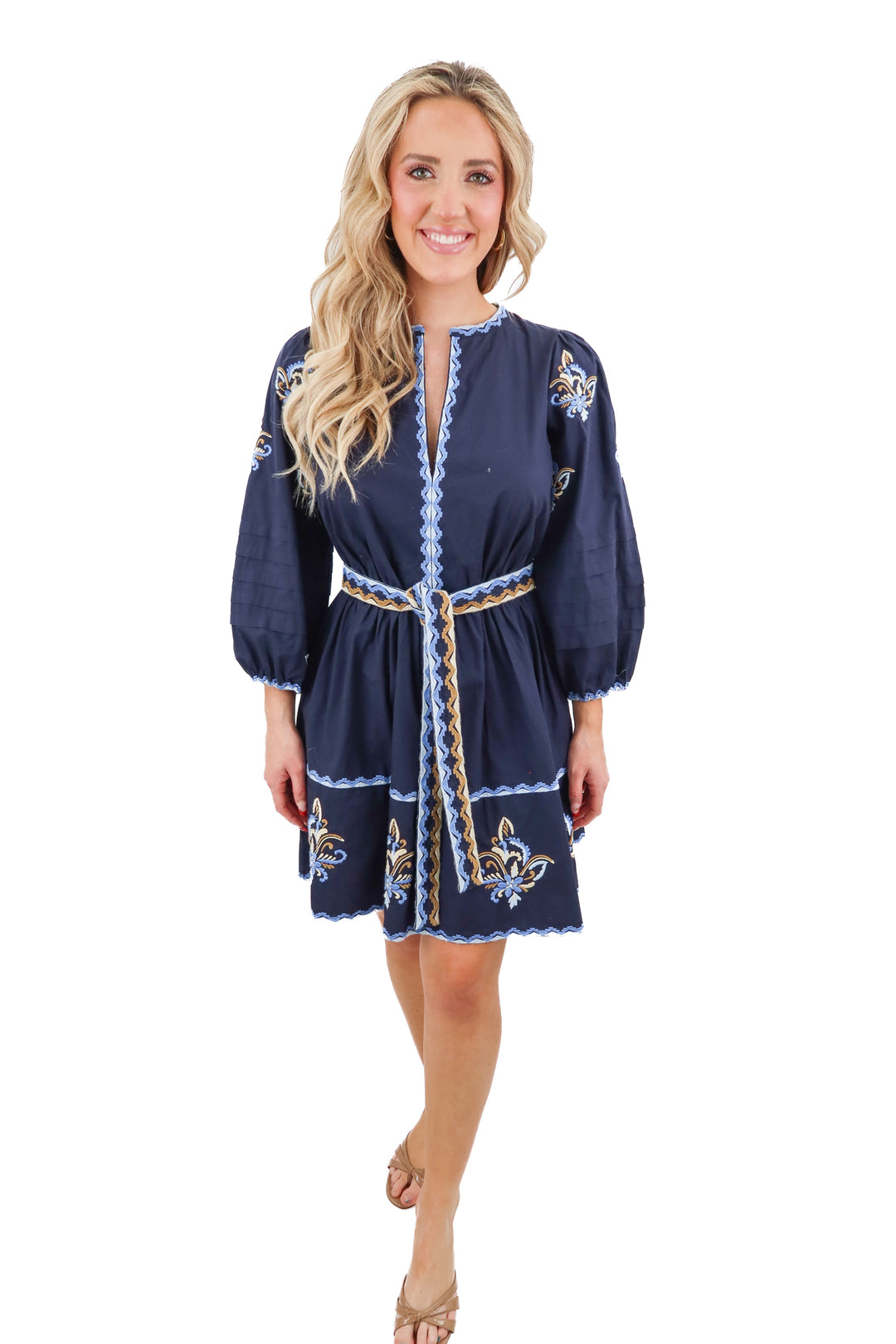 shoshanna blue stitched dress NWT (2; retail $385)