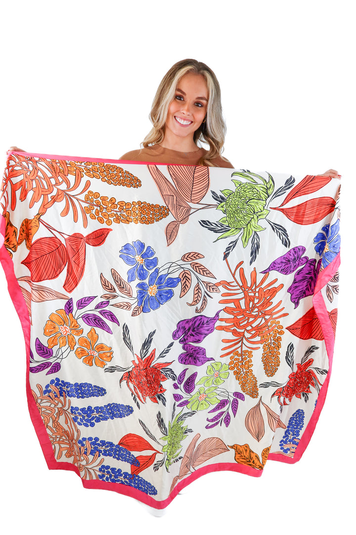 Zara colorful floral scarf