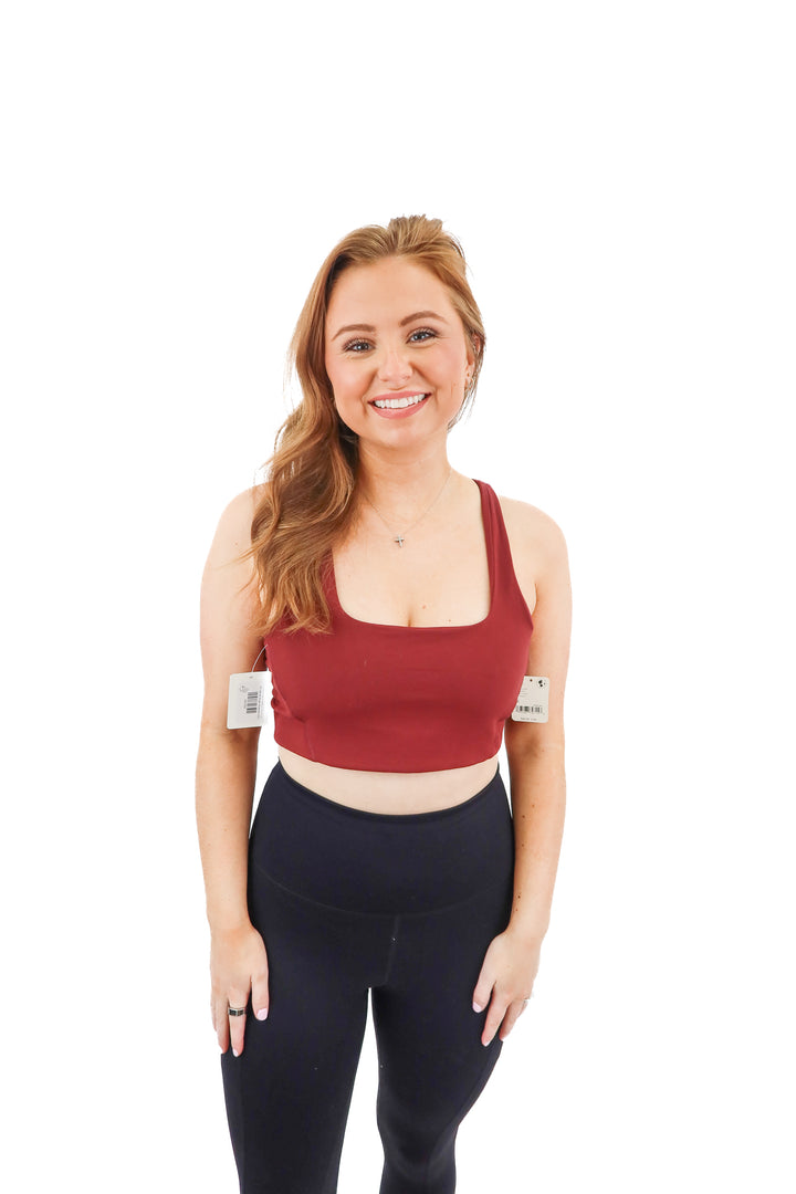fp movement burgundy sports bra NWT (M; retail $48)