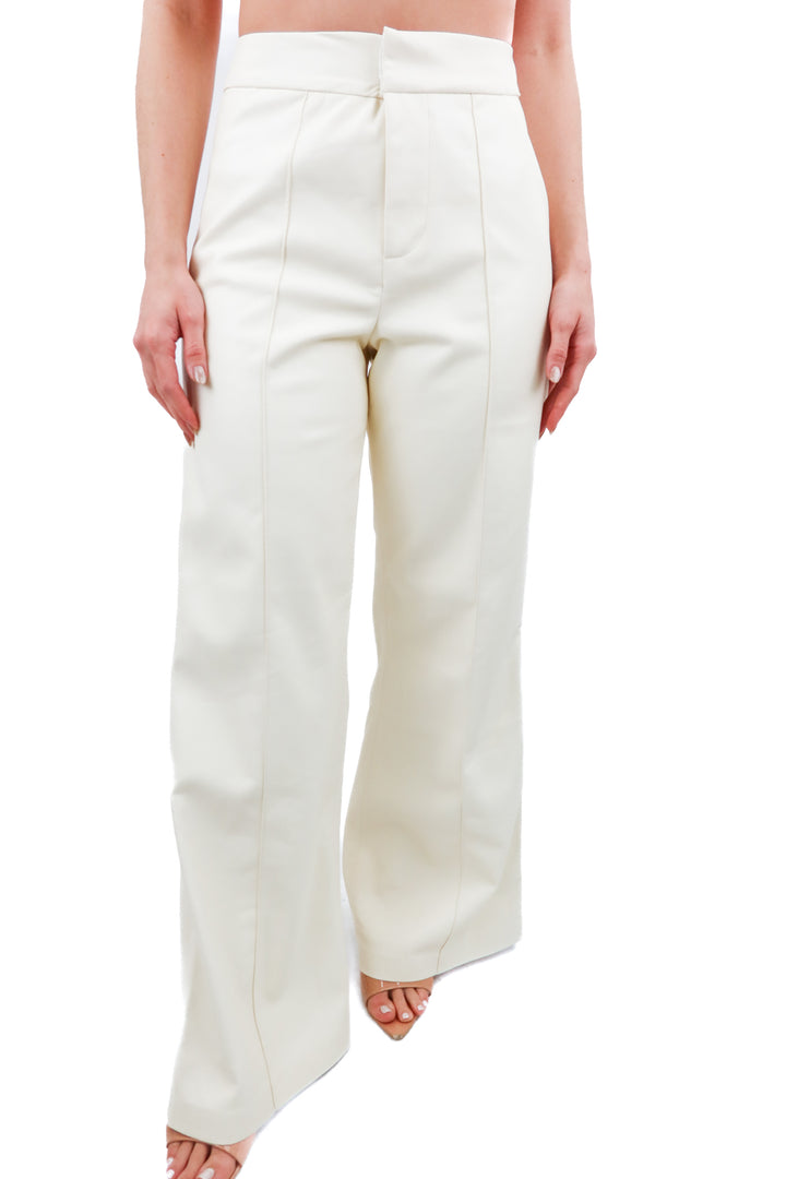 elan cream vegan leather pants NWT (m; retail $132)
