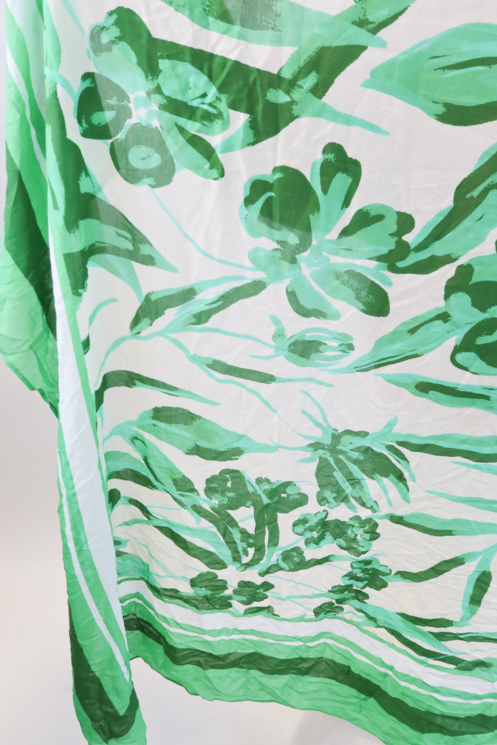 Green tropical scarf