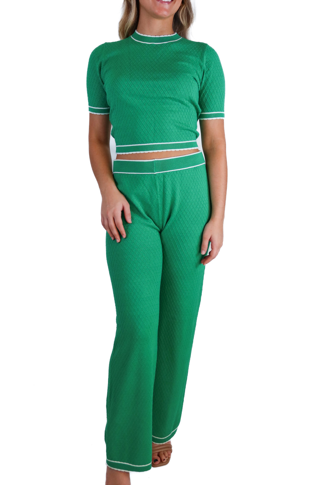 Amanda Uprichard Green Sweater Top & Pant Set (S; retail $295)