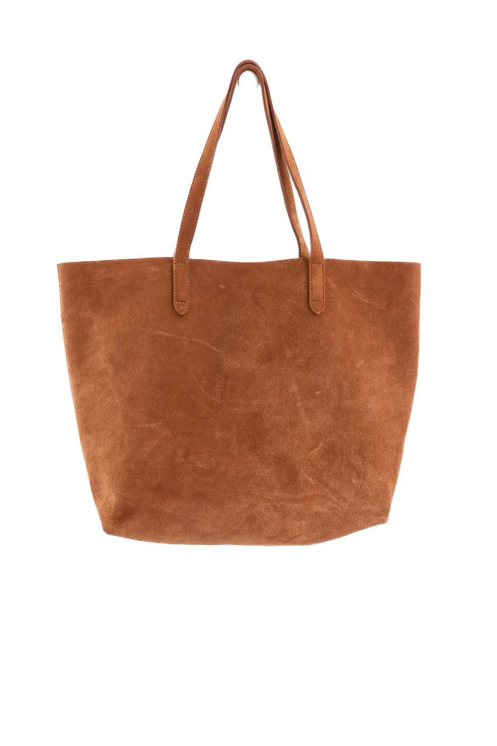 cuyana brown suede tote bag (retail $550)
