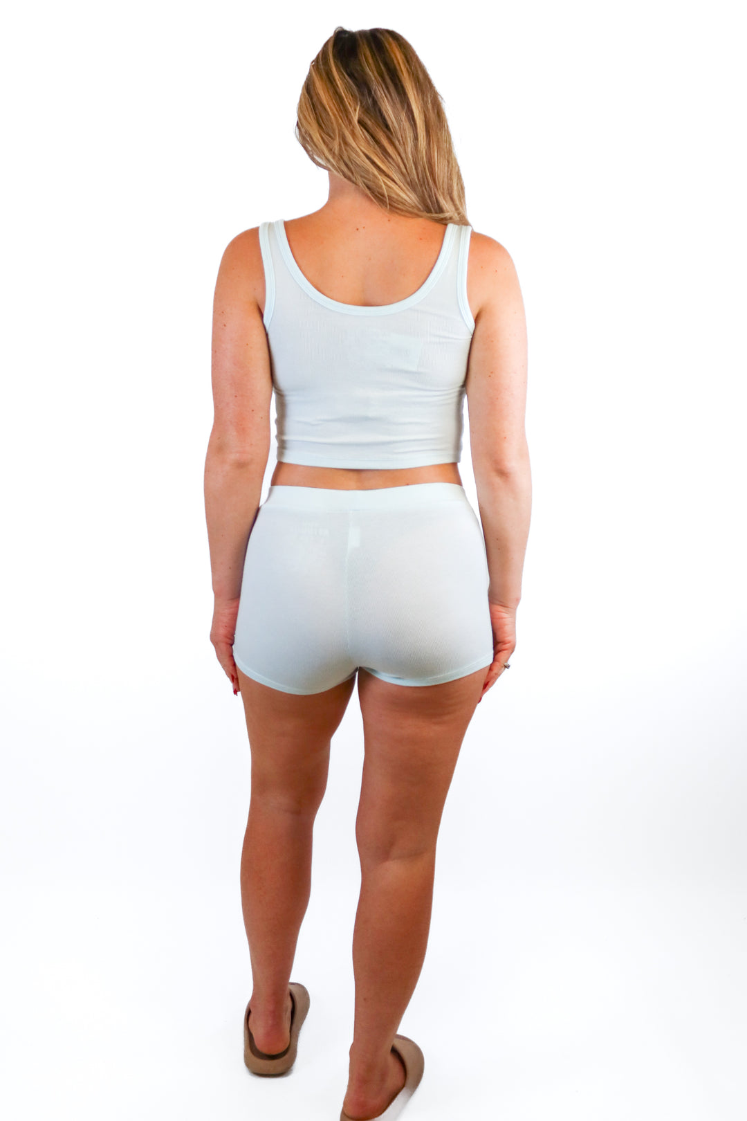 Big Feelings light blue ribbed pajama set (S; retail $145)