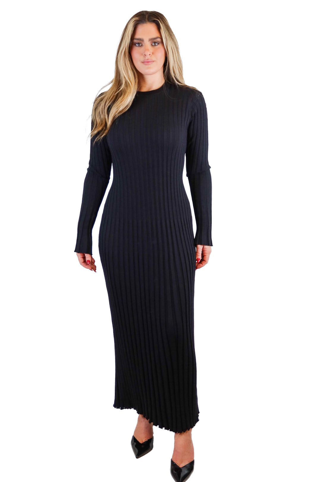 Dissh black ribbed maxi dress NWT (S; $159.99)