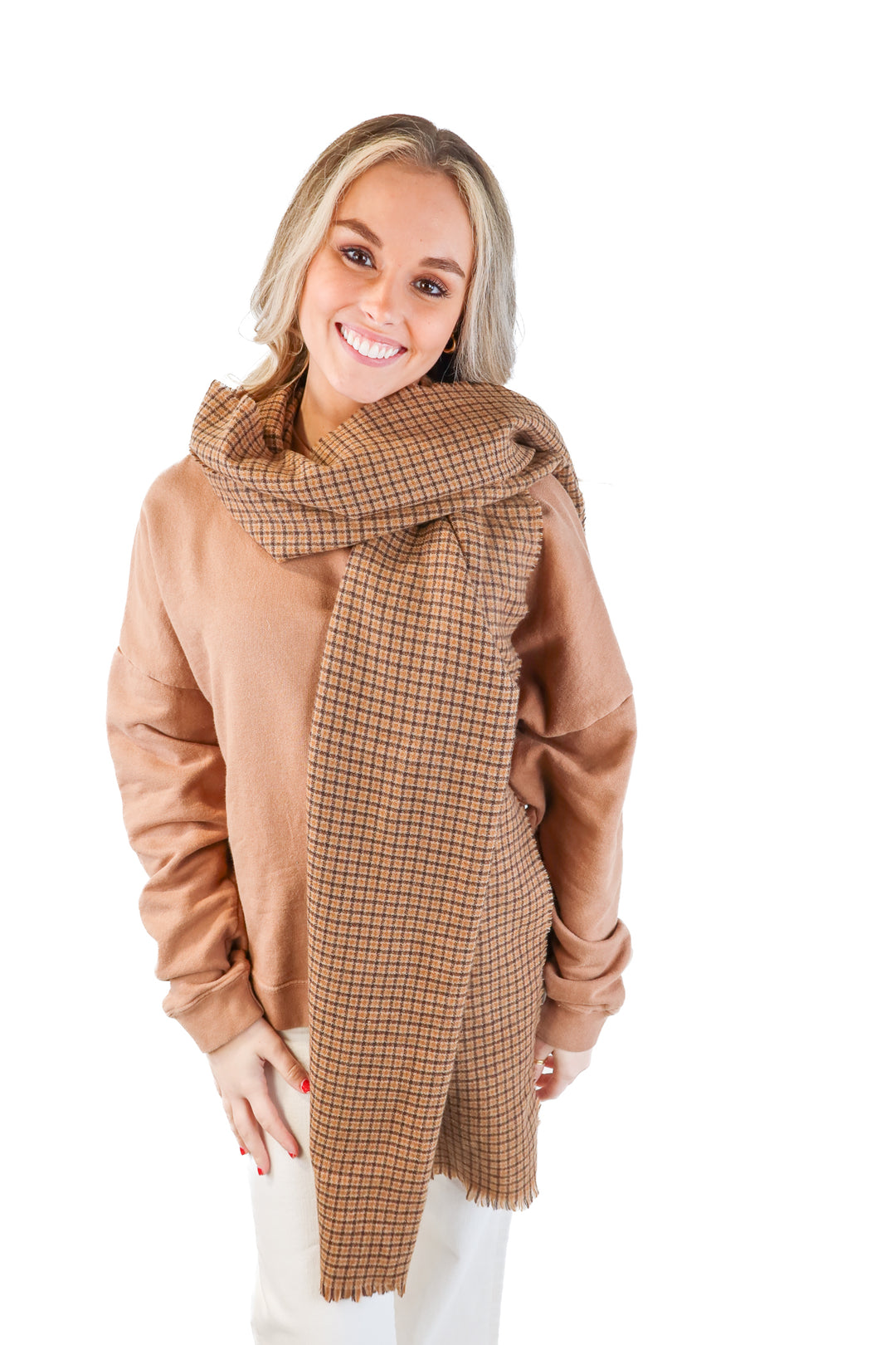 Hatattack brown plaid wool scarf (retail $92)