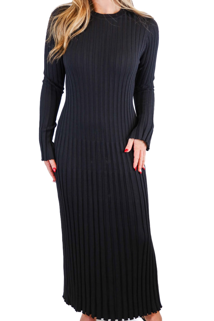 Dissh black ribbed maxi dress NWT (S; $159.99)