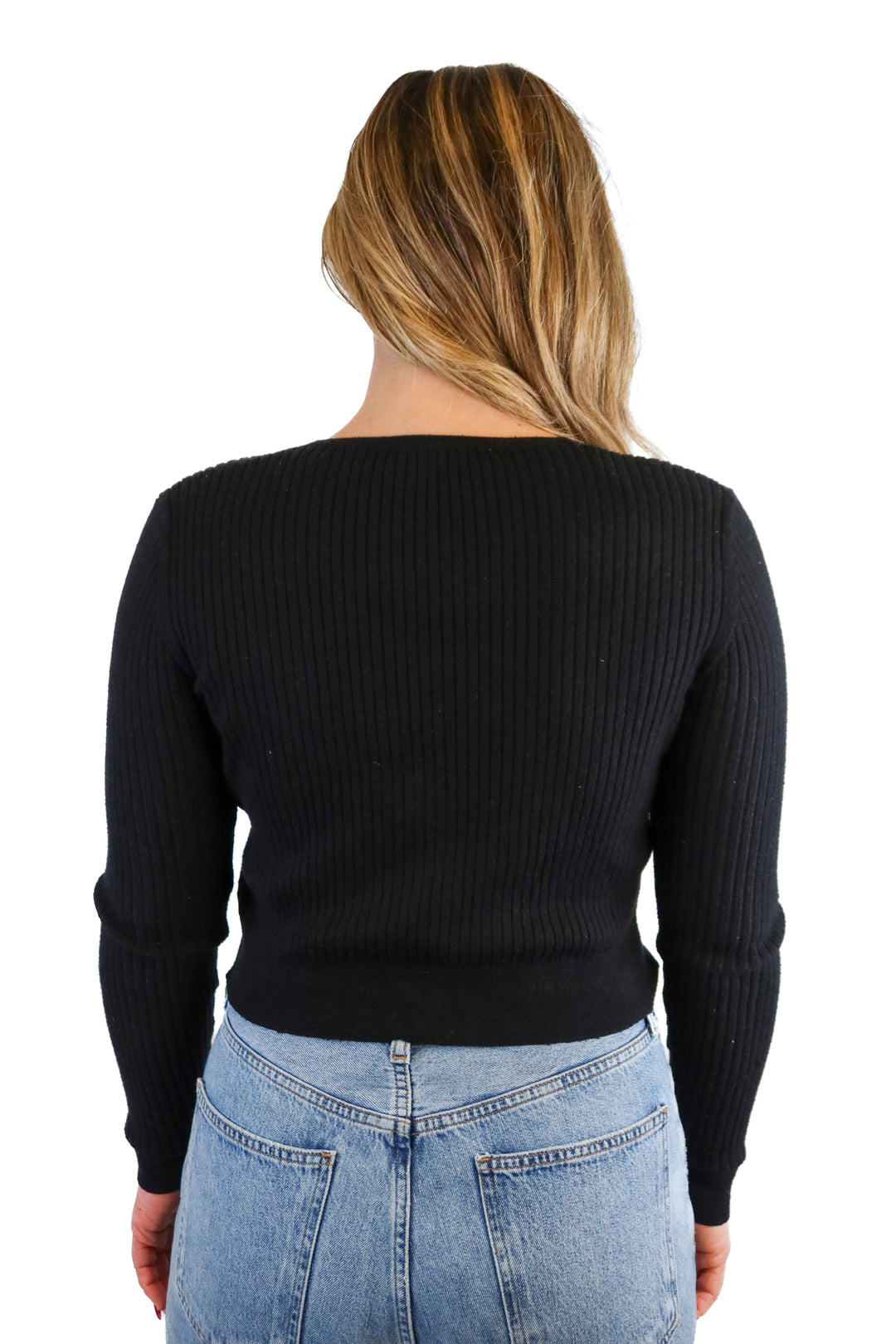 Zara Black Ribbed Cardigan (S; retail $49.90)