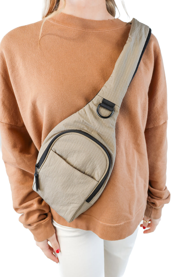 H&M taupe belt bag